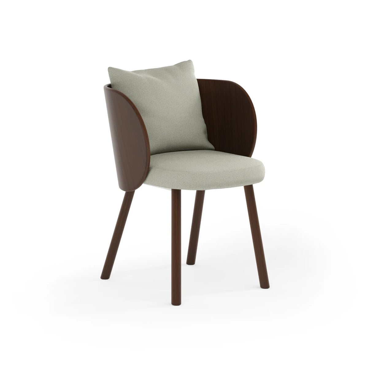 Gonna GON101 Dining Chair - Walnut Stained Oak/Fabric G3 (Relate 0921 Sage Green)
