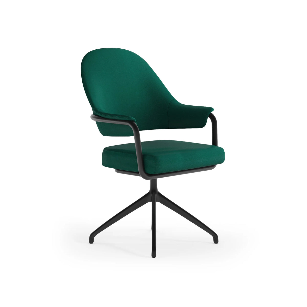 Hidalgo HID103 Office Task Chair - Black/Fabric G2 (Relate 0991 Deep Forest Green)