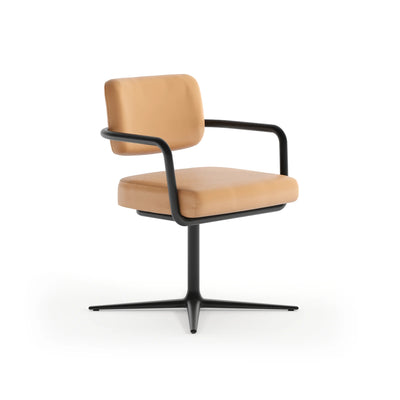 Legado LEG107 Office Task Chair - Black/Leather G2 (Valencia Camel 107-2116)