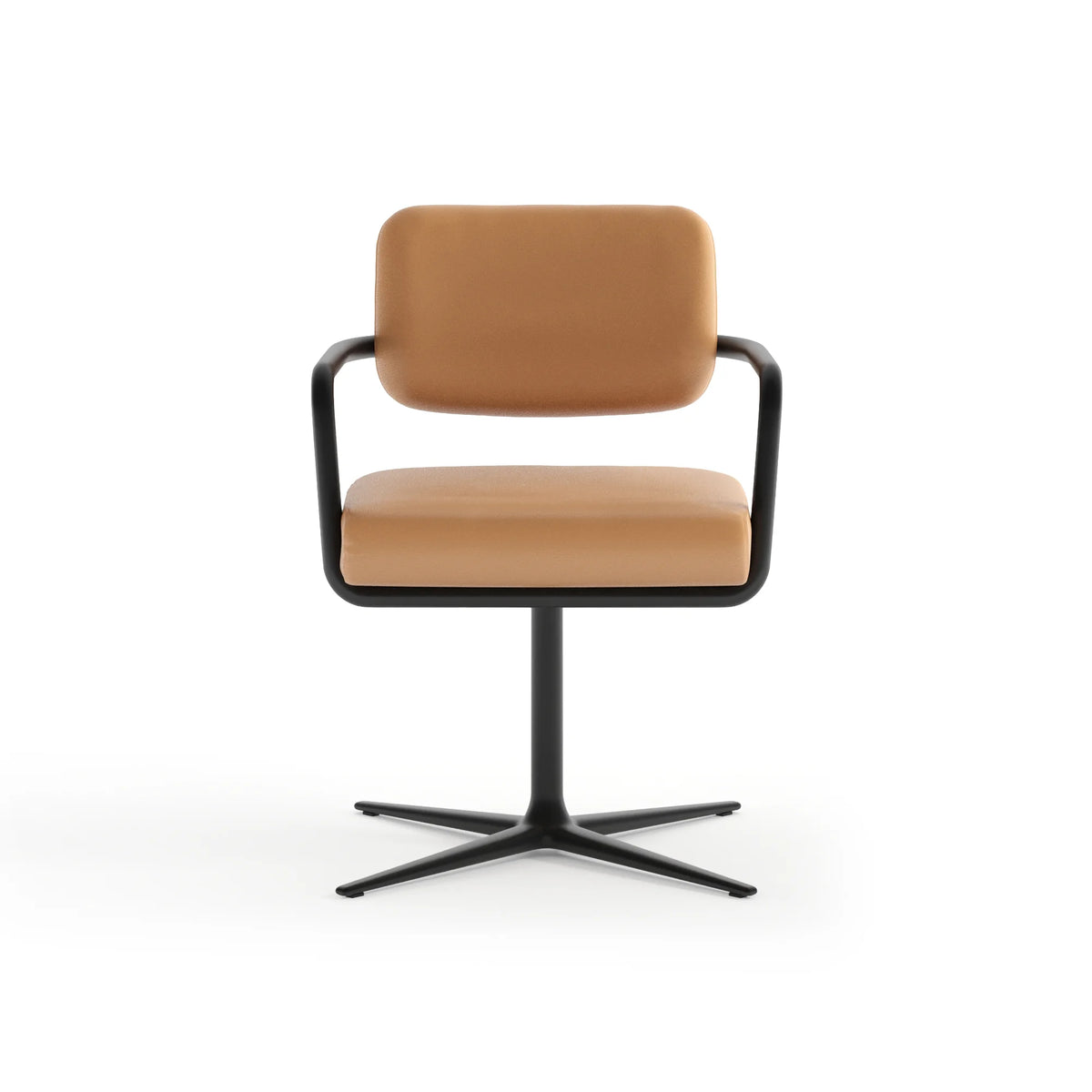 Legado LEG107 Office Task Chair - Black/Leather G2 (Valencia Camel 107-2116)-3