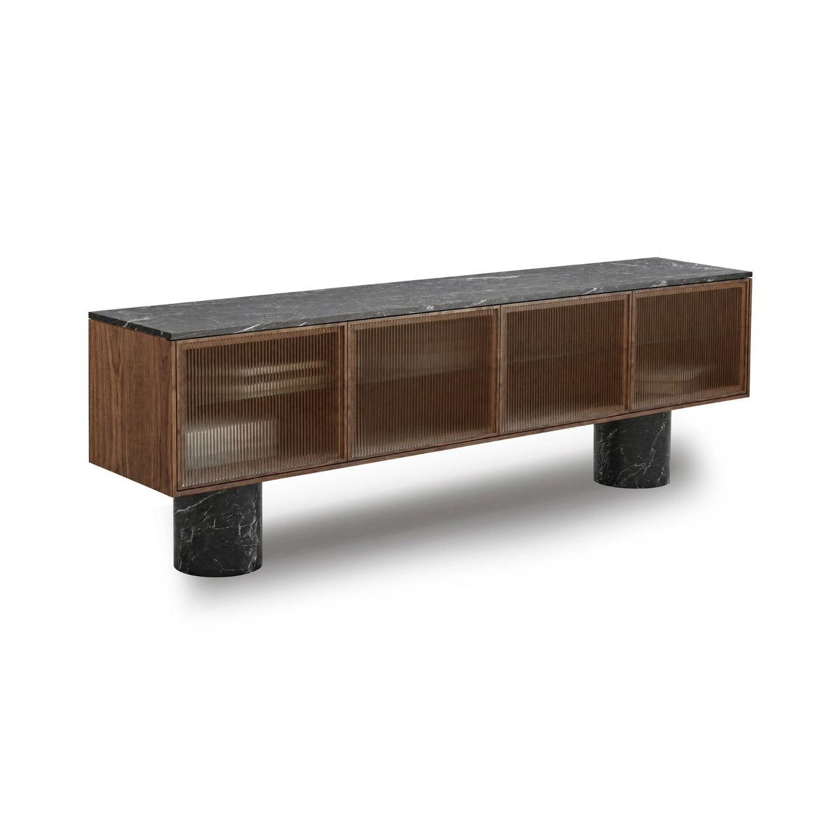 Rio RIO400 Sideboard - Walnut Stained Walnut / Honed Marquina Marble-3