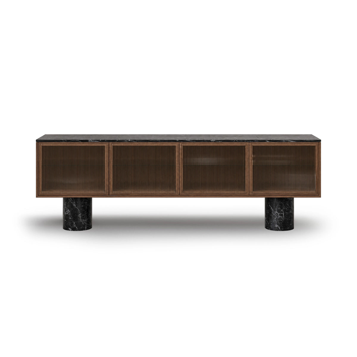 Rio RIO400 Sideboard - Walnut Stained Walnut / Honed Marquina Marble
