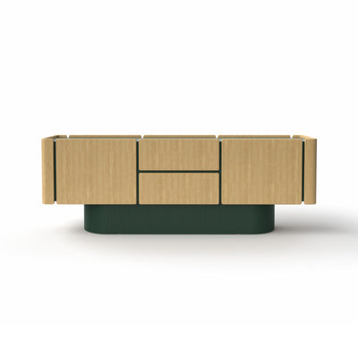 Dune DUN342 Sideboard - Supermatte Oak/Forest Green