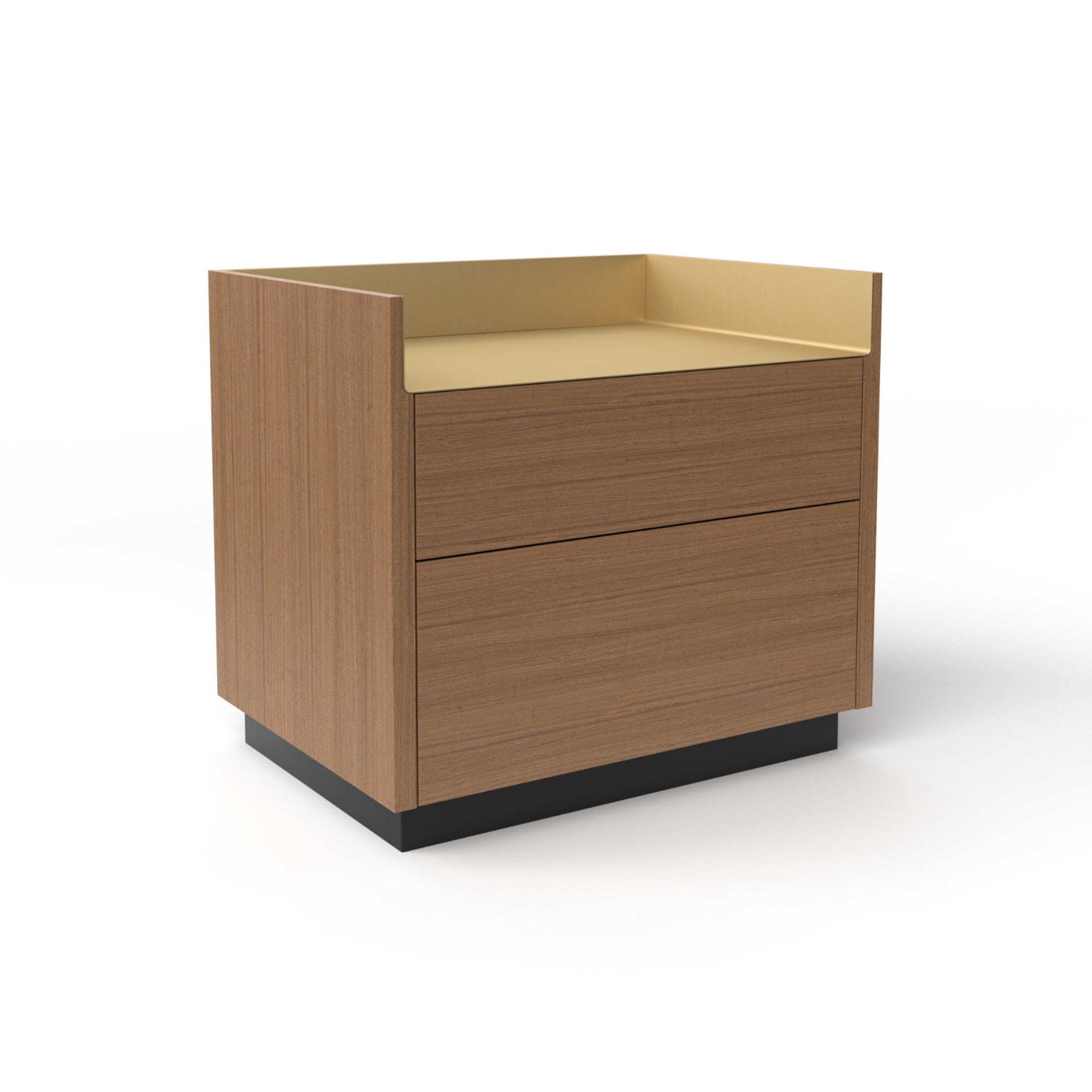 Stockholm STH105.6 Bedside Table - Black/Super-Matt Walnut/Gold