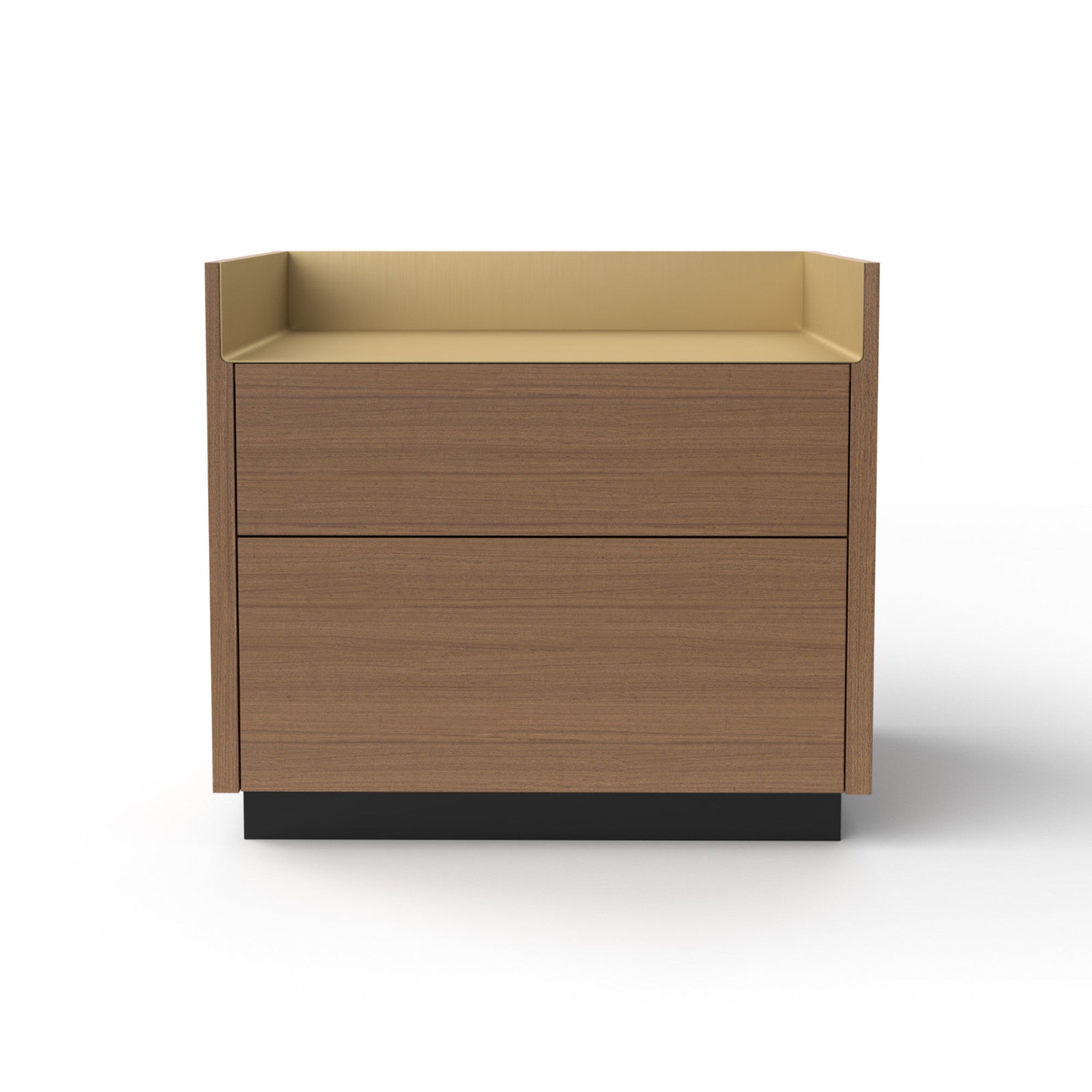 Stockholm STH105.6 Bedside Table - Black/Super-Matt Walnut/Gold