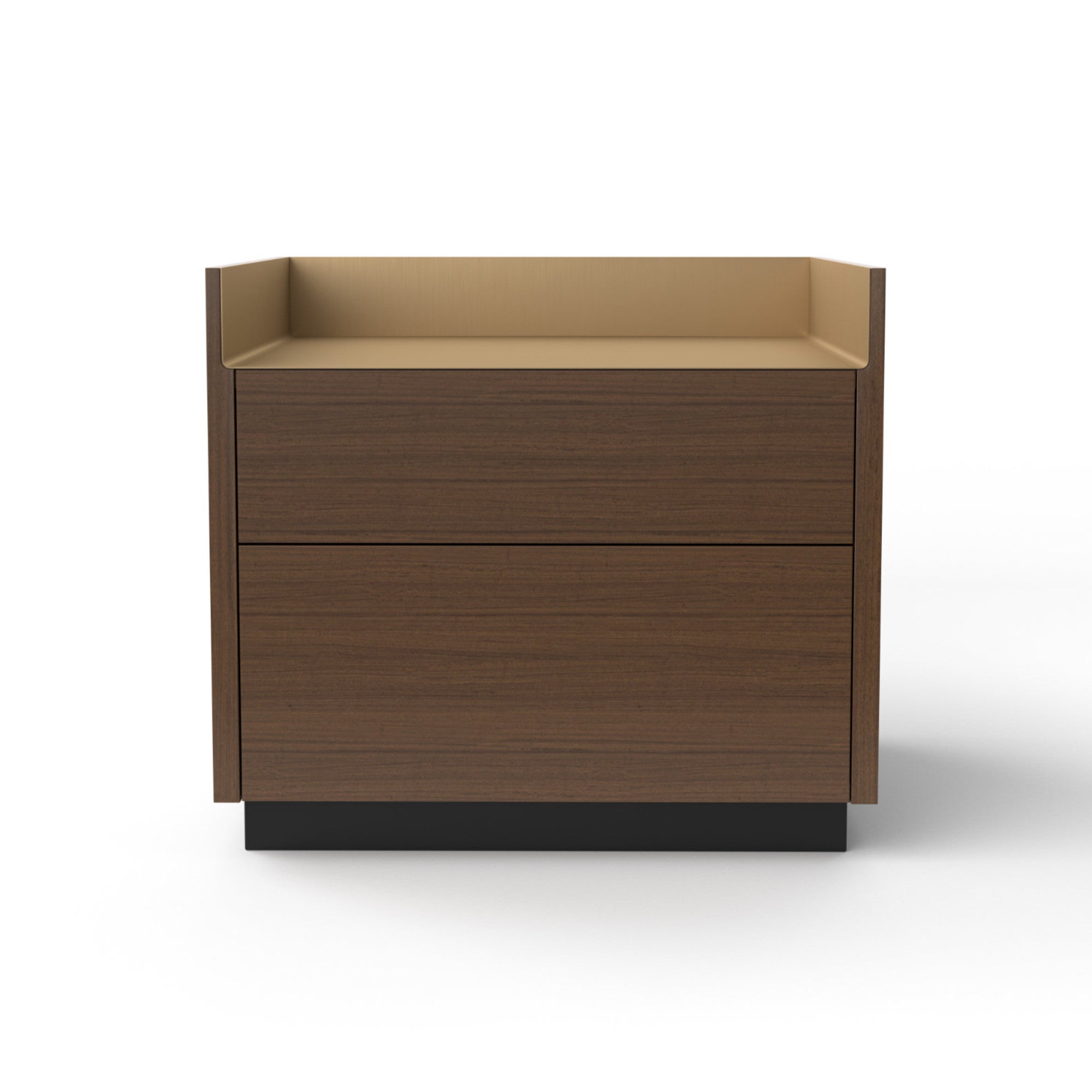 Stockholm STH105.6 Bedside Table - Black/Walnut Stained Walnut/Bronze-2