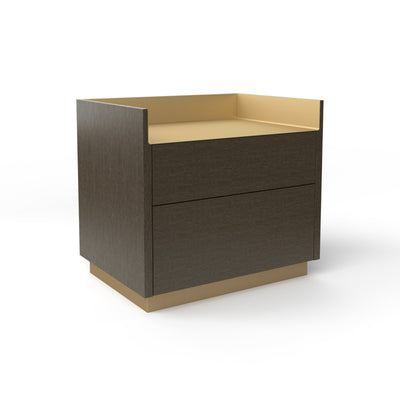 Stockholm STH105.6 Bedside Table - Bronze/Dark Grey Stained Oak/Gold