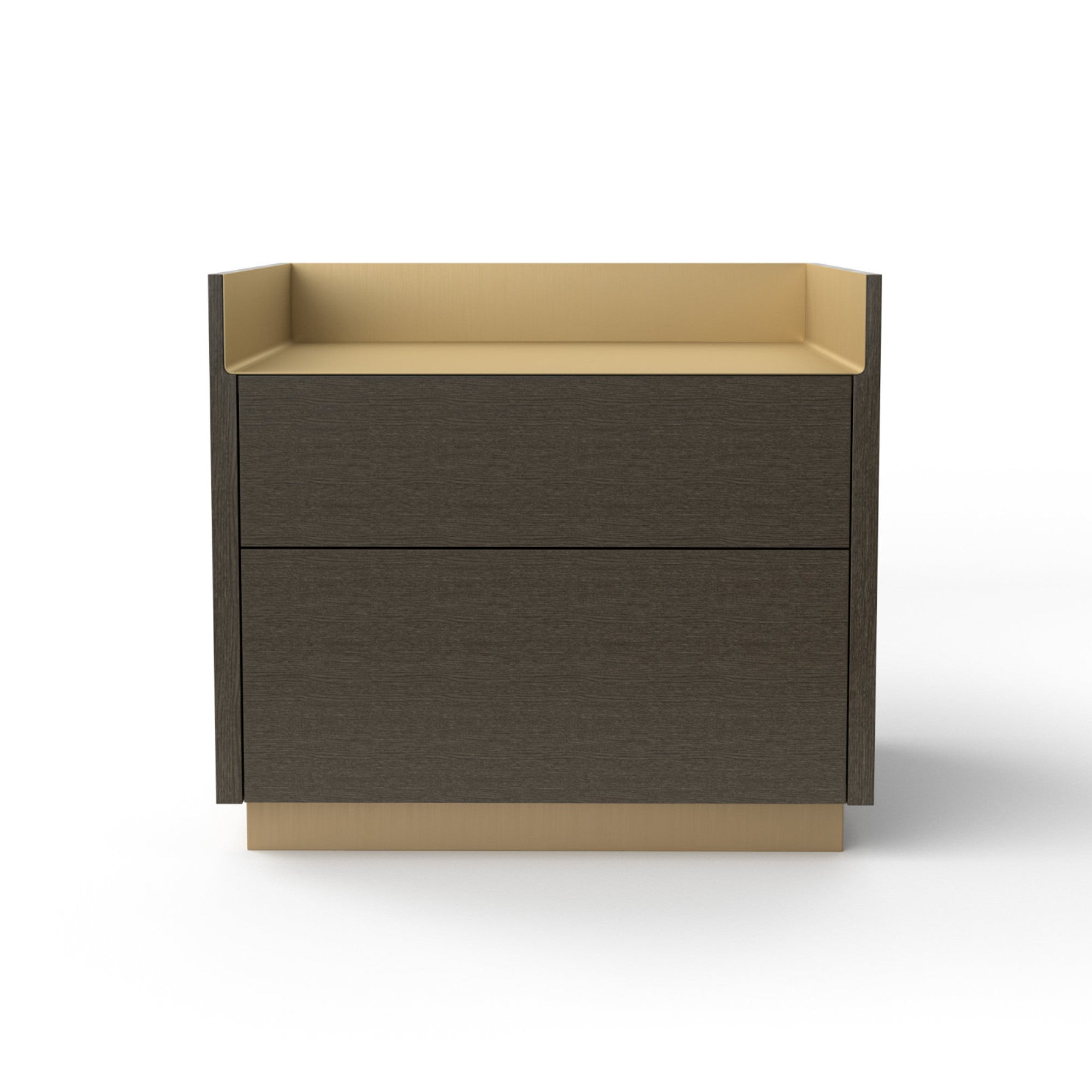 Stockholm STH105.6 Bedside Table - Bronze/Dark Grey Stained Oak/Gold-3