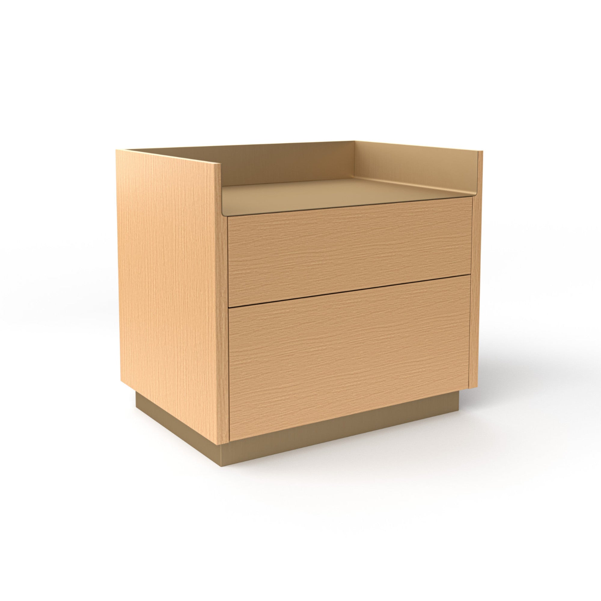 Stockholm STH105.6 Bedside Table - Bronze/Super-Matt Oak/Bronze