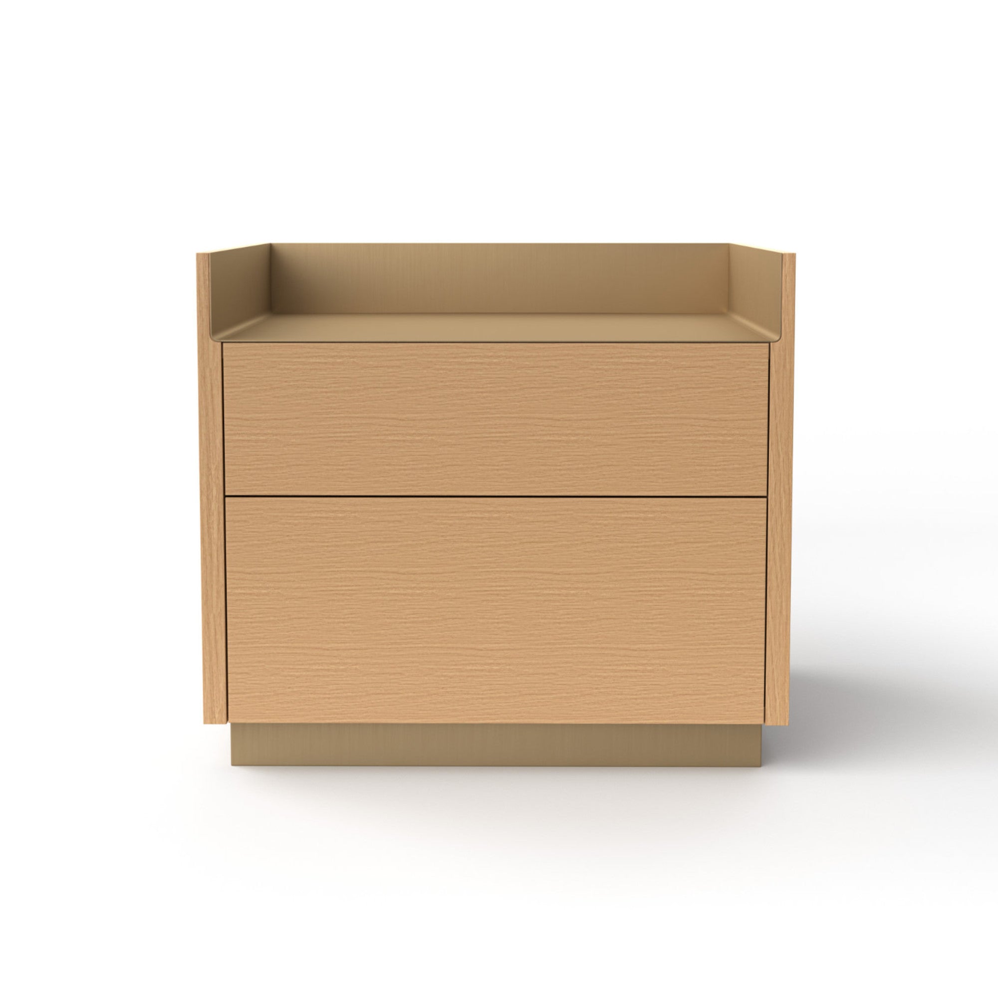 Stockholm STH105.6 Bedside Table - Bronze/Super-Matt Oak/Bronze-3