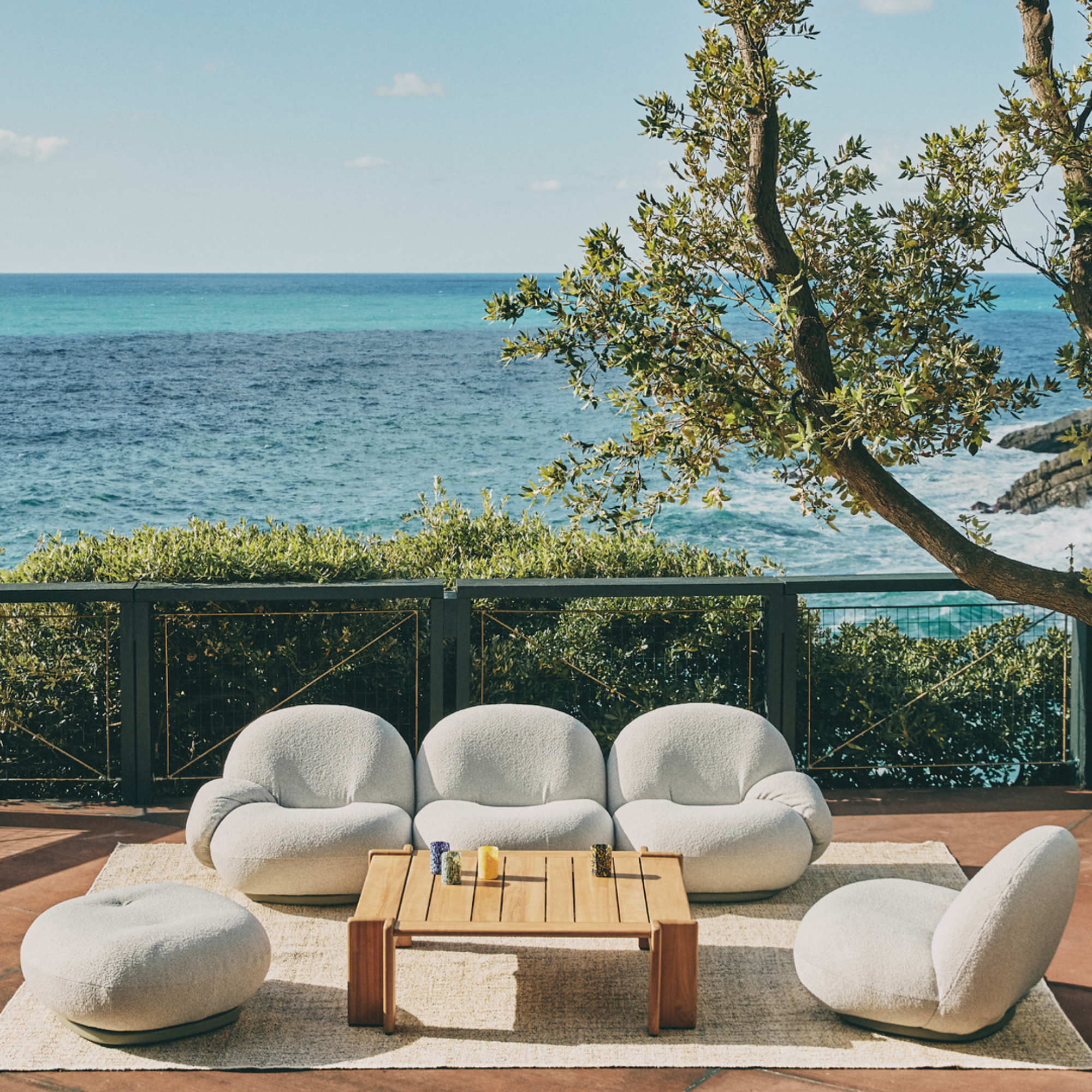 Pacha 44303 Outdoor Swivel Ottoman - Moss Grey/Fabric D (Libera 003)-5