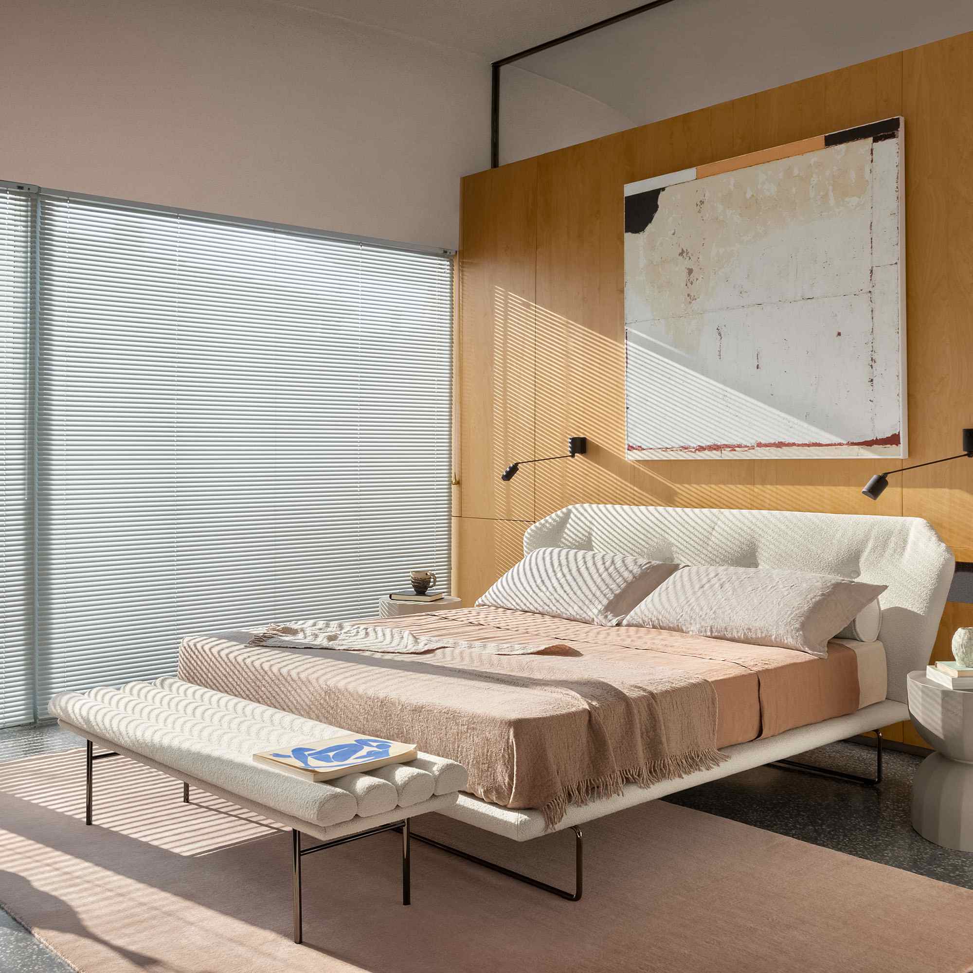 Pan Flute 0040 Bench - Black Nickel/Leather Florida (Seta Creta)-4