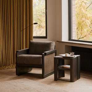 Panel 10766 Side Table - Teak Dark Brown