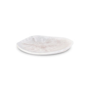 Pebble Dinner Plate - Swirl White/Clear