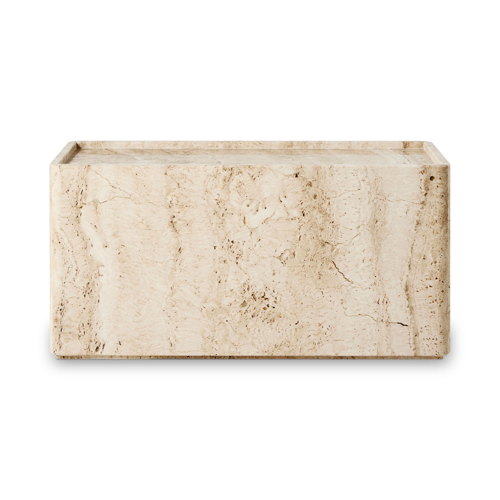 Pietra Large Side Table - Neutral White Travertine-3