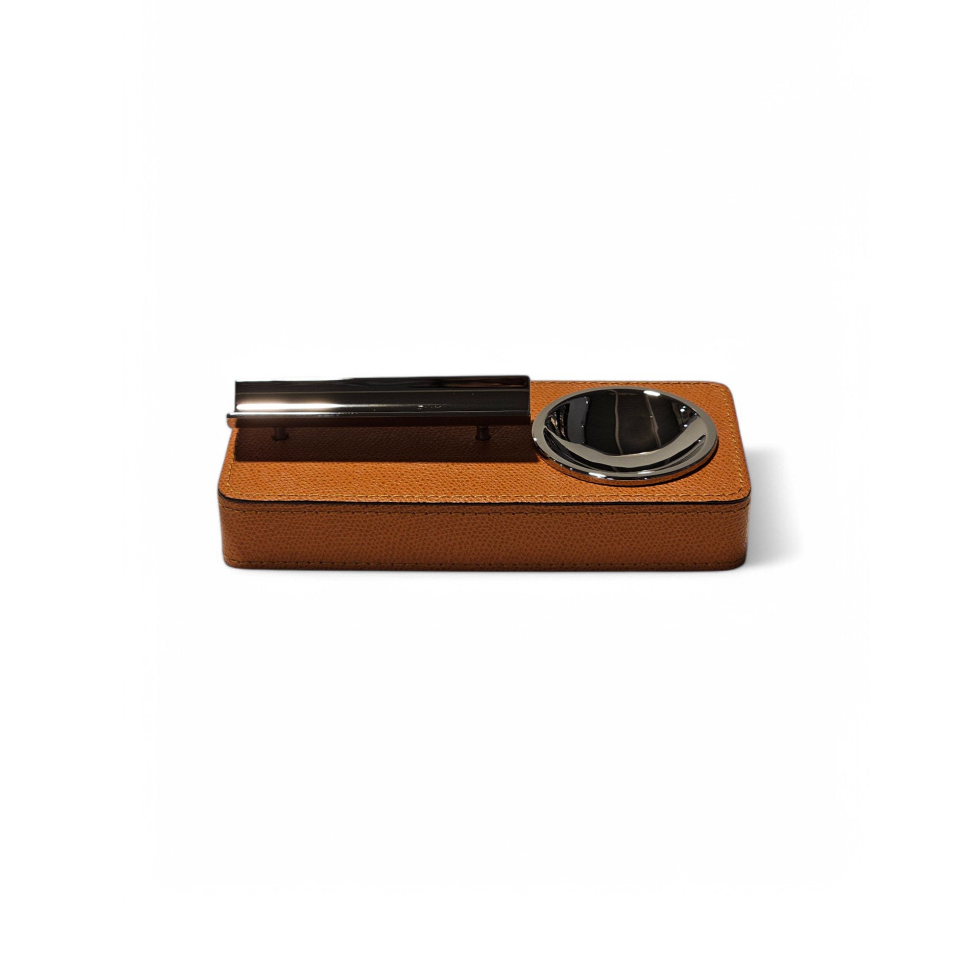Pinar Cigar Ashtray - Leather A (Calfskin Golf Siena G08)-2