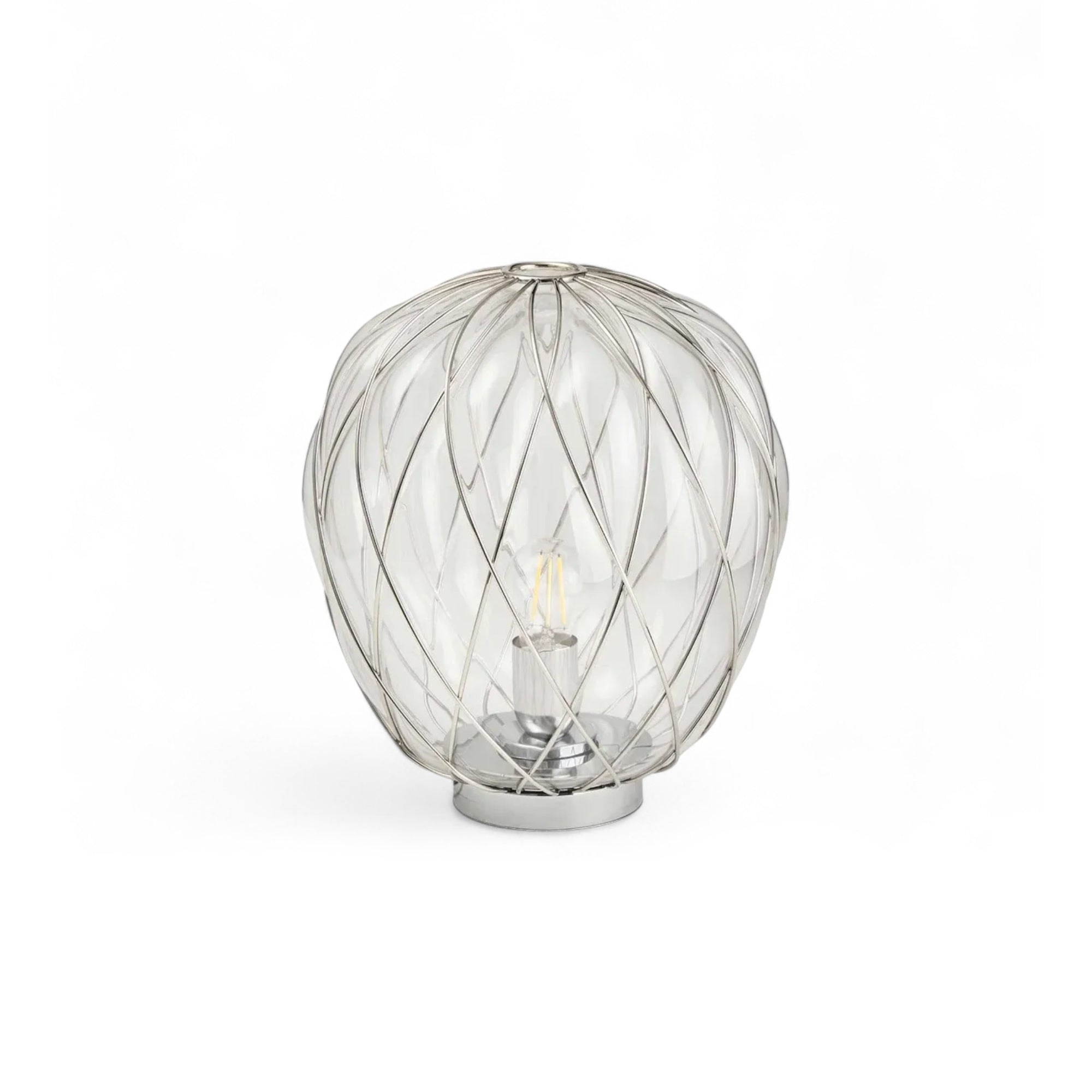 Pinecone Table Lamp - Chrome/Clear