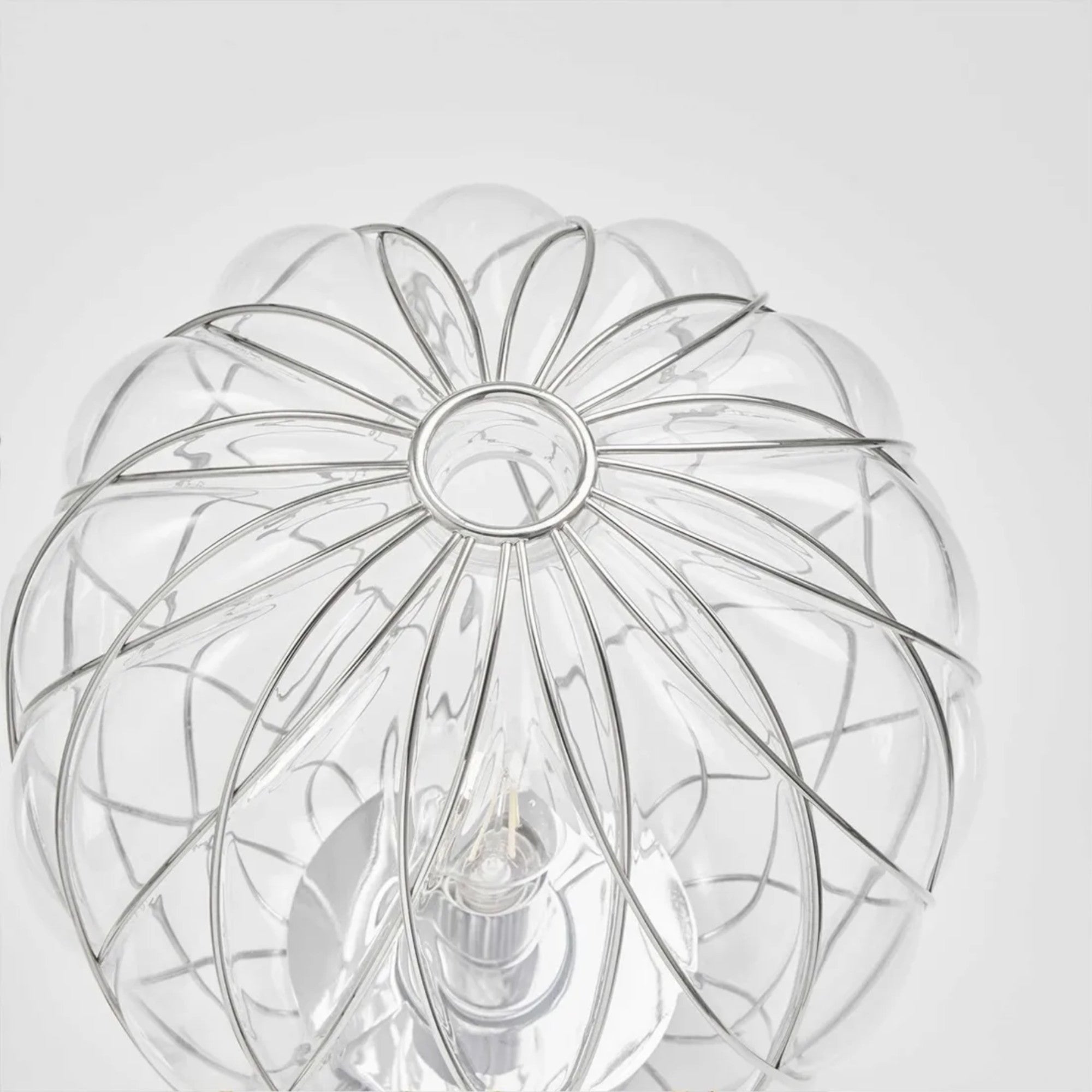 Pinecone Table Lamp - Chrome/Clear