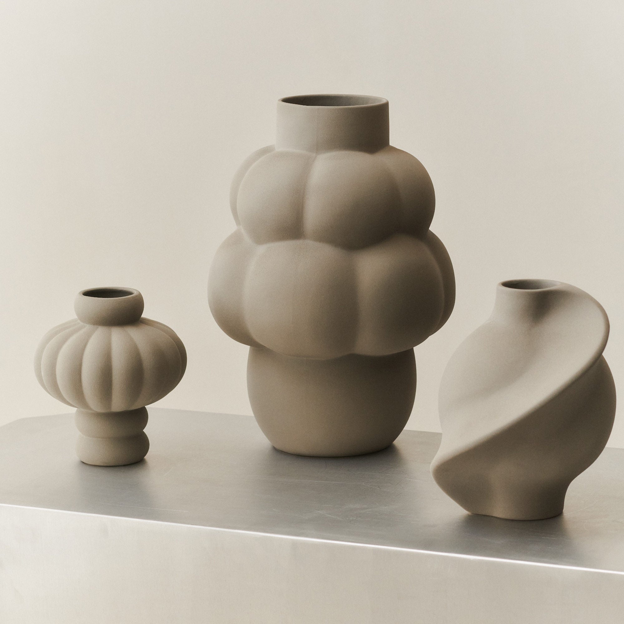 Balloon 02 Ceramic Vase - Sanded Grey-3