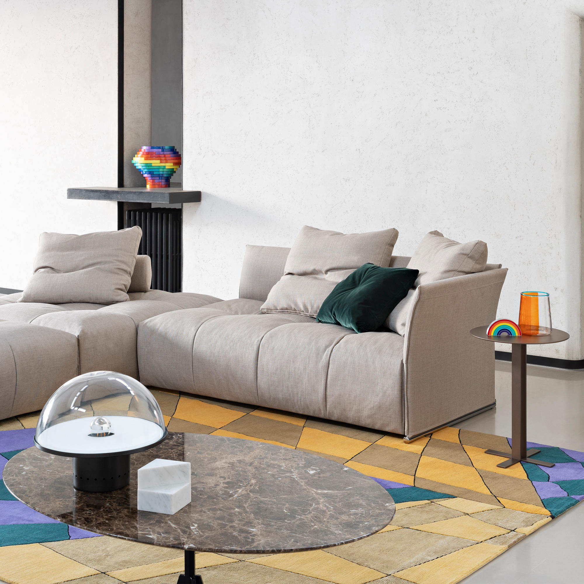 Pixel Sofa - Fabric Special (Capri 44) / Leather Master (Ocean 01))-2