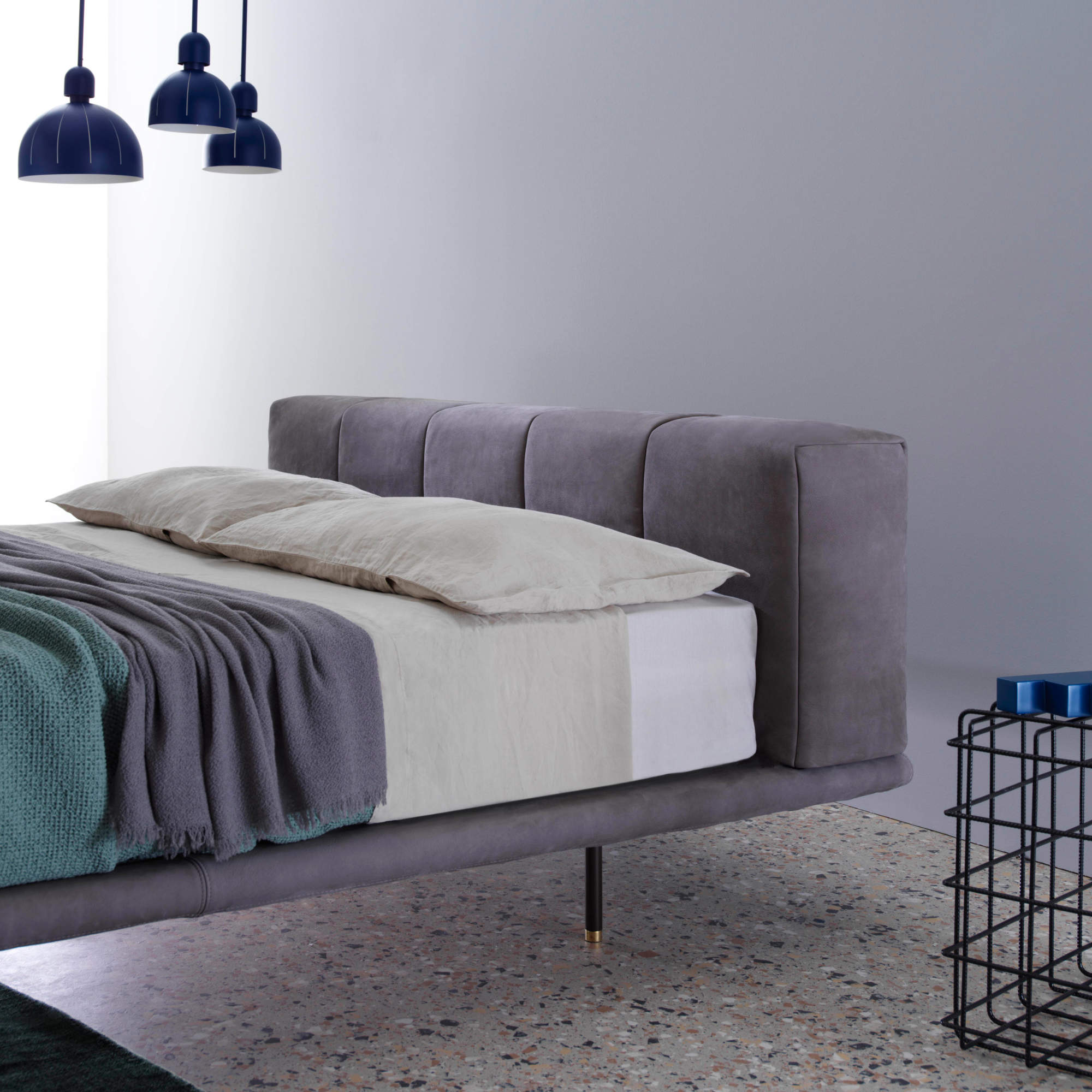 Pixel Air 180 Bed - Black/Fabric Lusso (Creta News 1D)-4