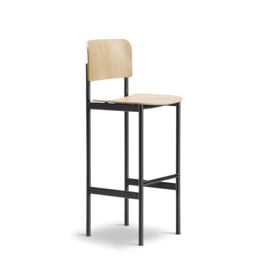 Plan 3432 109 Barstool - Black Steel/Oak Lacquered