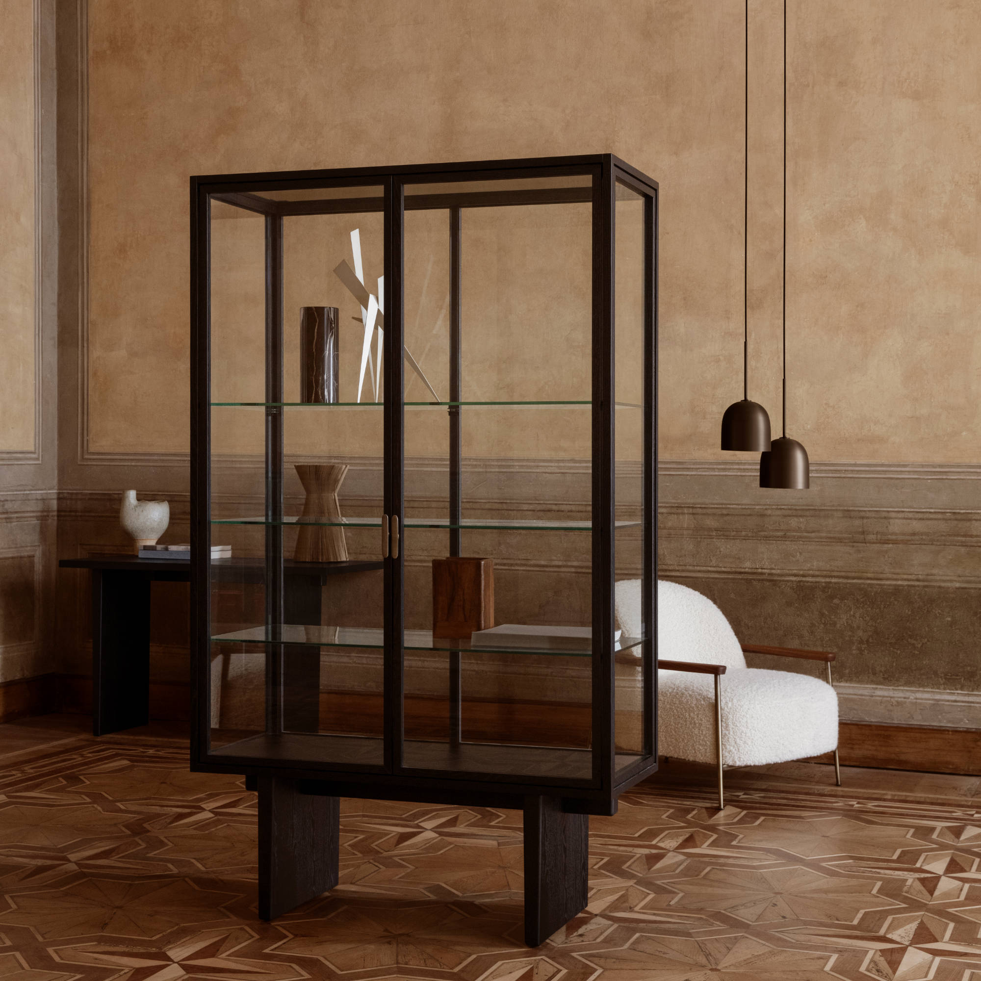 Private Vitrine 10125076 Cabinet - Brown/Black Stained Oak-2