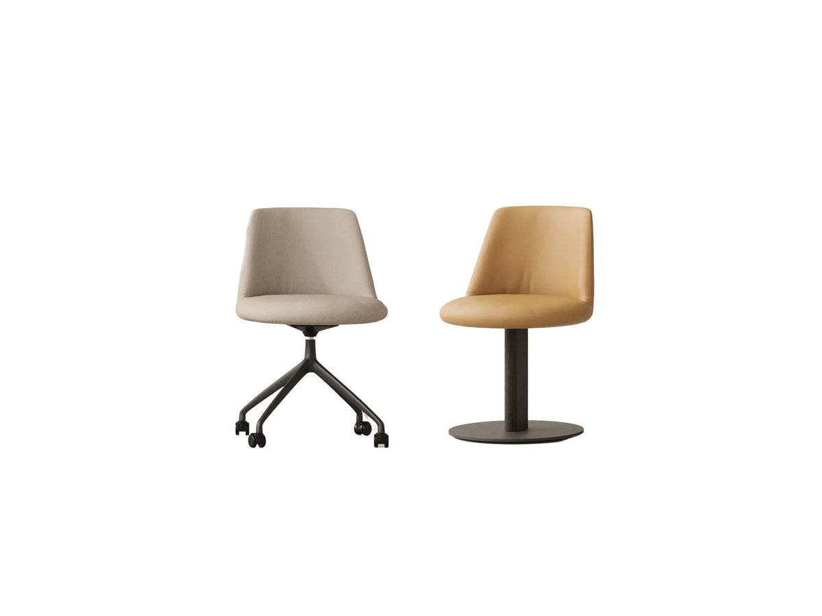 Poste POS301 Office Task Chair - Black/Ebony Stained Oak/Leather G2 (Camel 107-2116)-3