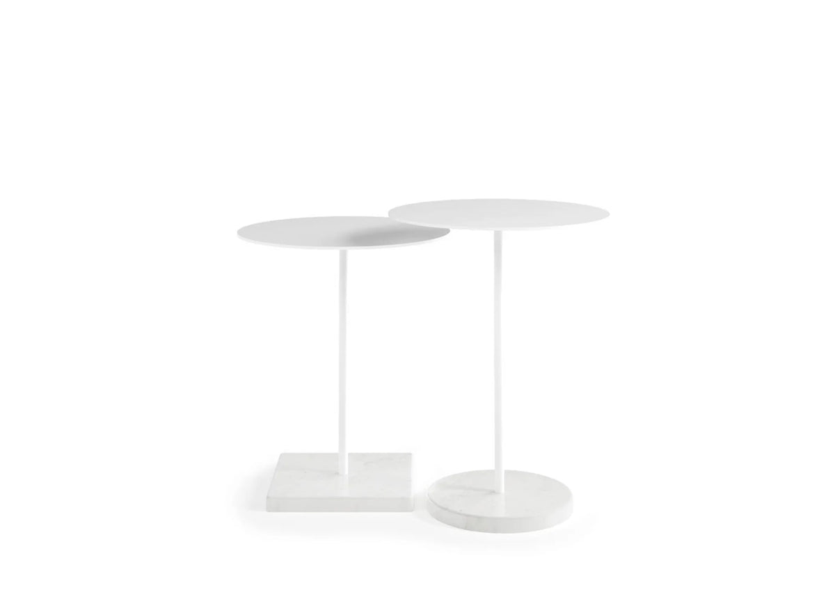 Tapon TAP500 Round Base Side Table - Carrara/White