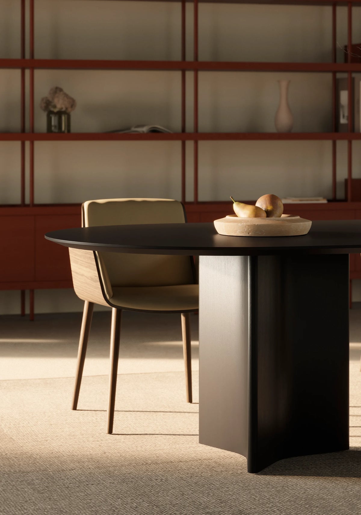 Column CLM300 Dining Table - Ebony Stained Oak-4