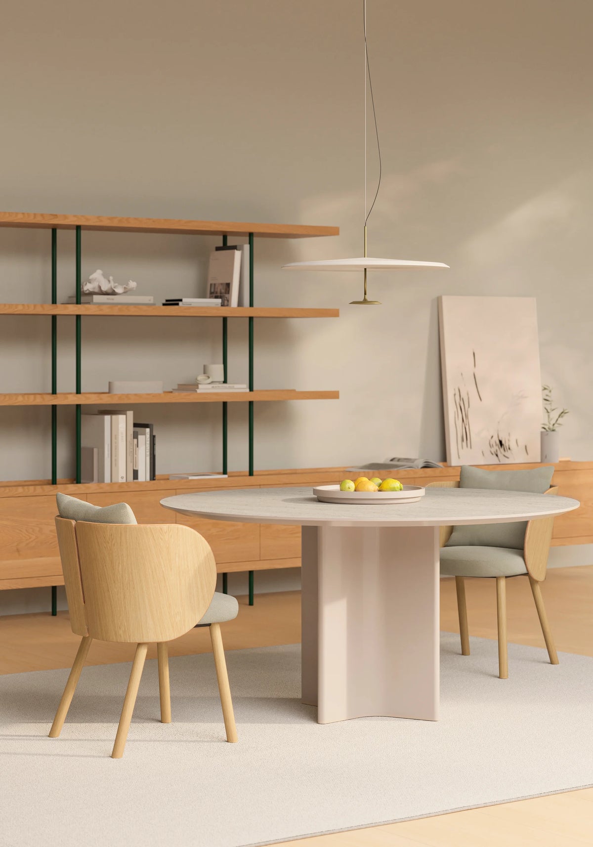 Gonna GON101 Dining Chair - Super Matt Oak/Fabric G2 (Icona 05 Ivory)