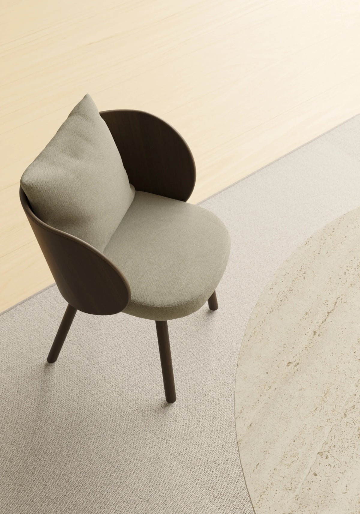 Gonna GON101 Dining Chair - Walnut Stained Oak/Fabric G3 (Relate 0921 Sage Green)-4