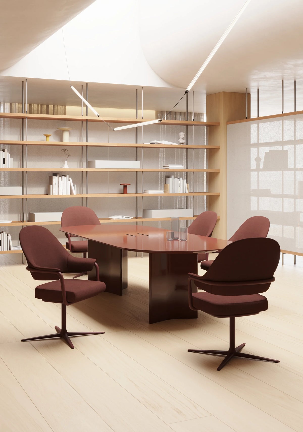 Hidalgo HID107 Office Task Chair - Oxide Red/Fabric G2 (Relate 0371 Reddish Brown)-3