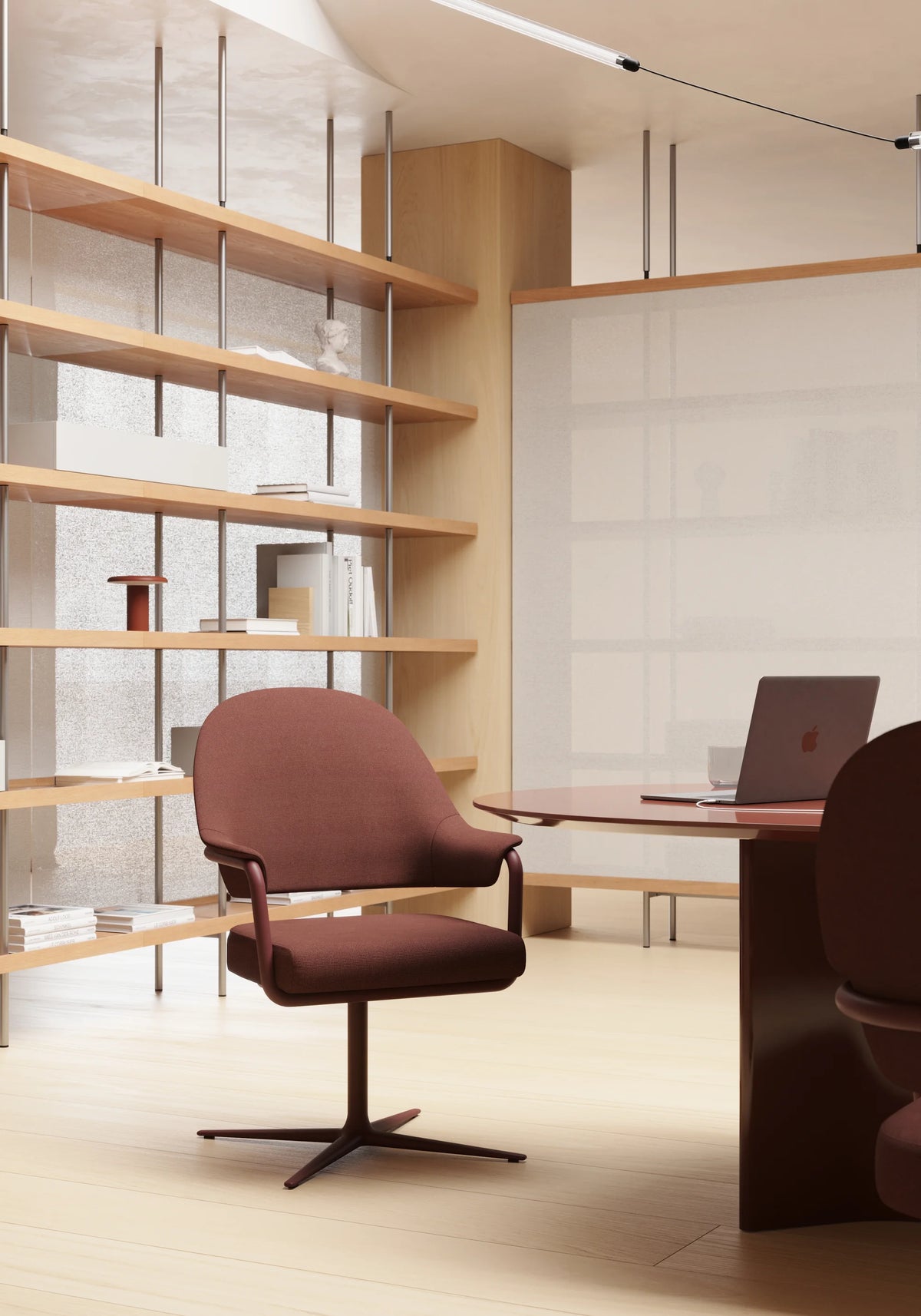 Hidalgo HID107 Office Task Chair - Oxide Red/Fabric G2 (Relate 0371 Reddish Brown)-5