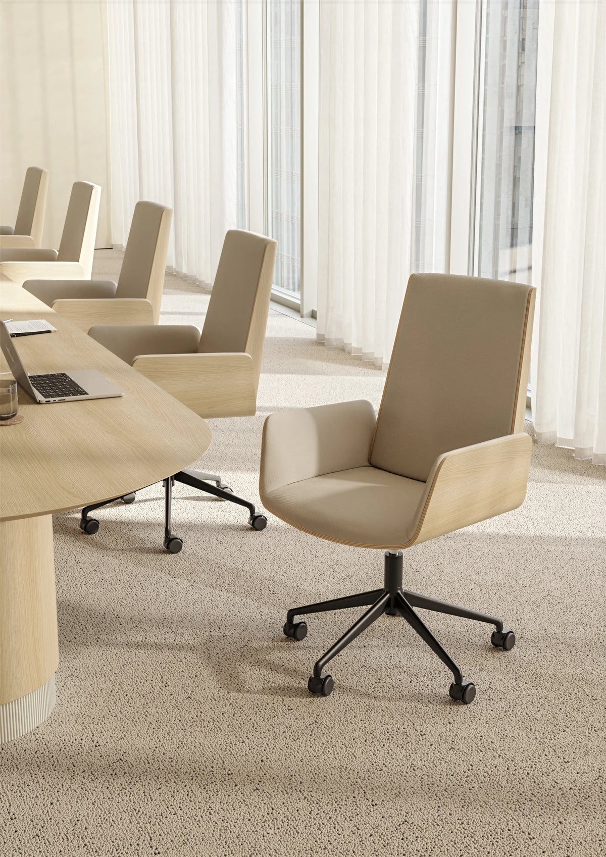 Hug Executive HUG325 Office Task Chair - Polished Aluminium/Fabric G2 (Relate 0101)