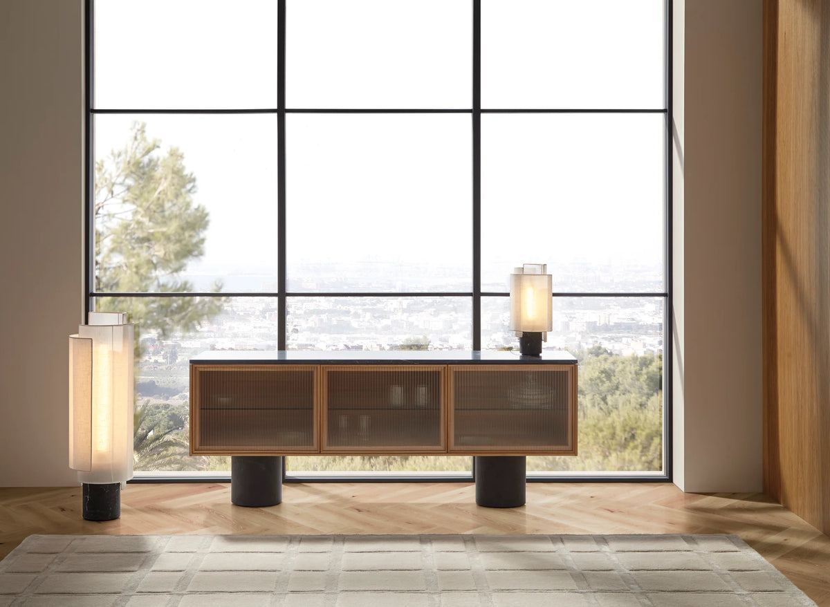 Rio RIL300 Table Lamp - Marquinia/Cotton Shade-4