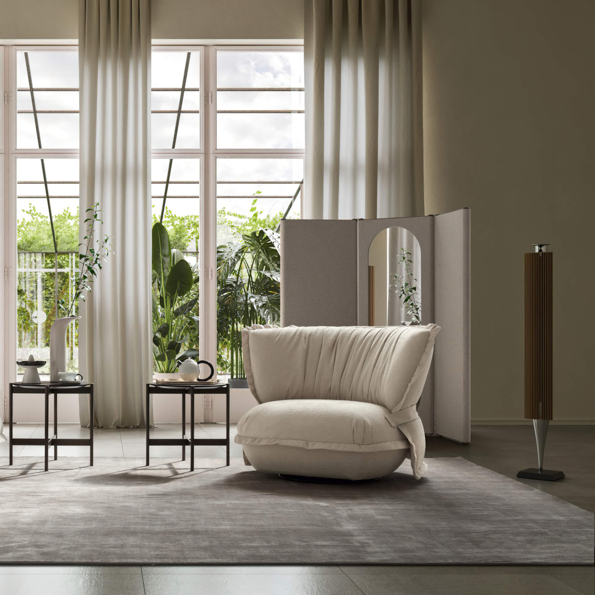 Puppet P10N0 Swivel Armchair - Fabric L (Link 02)-2