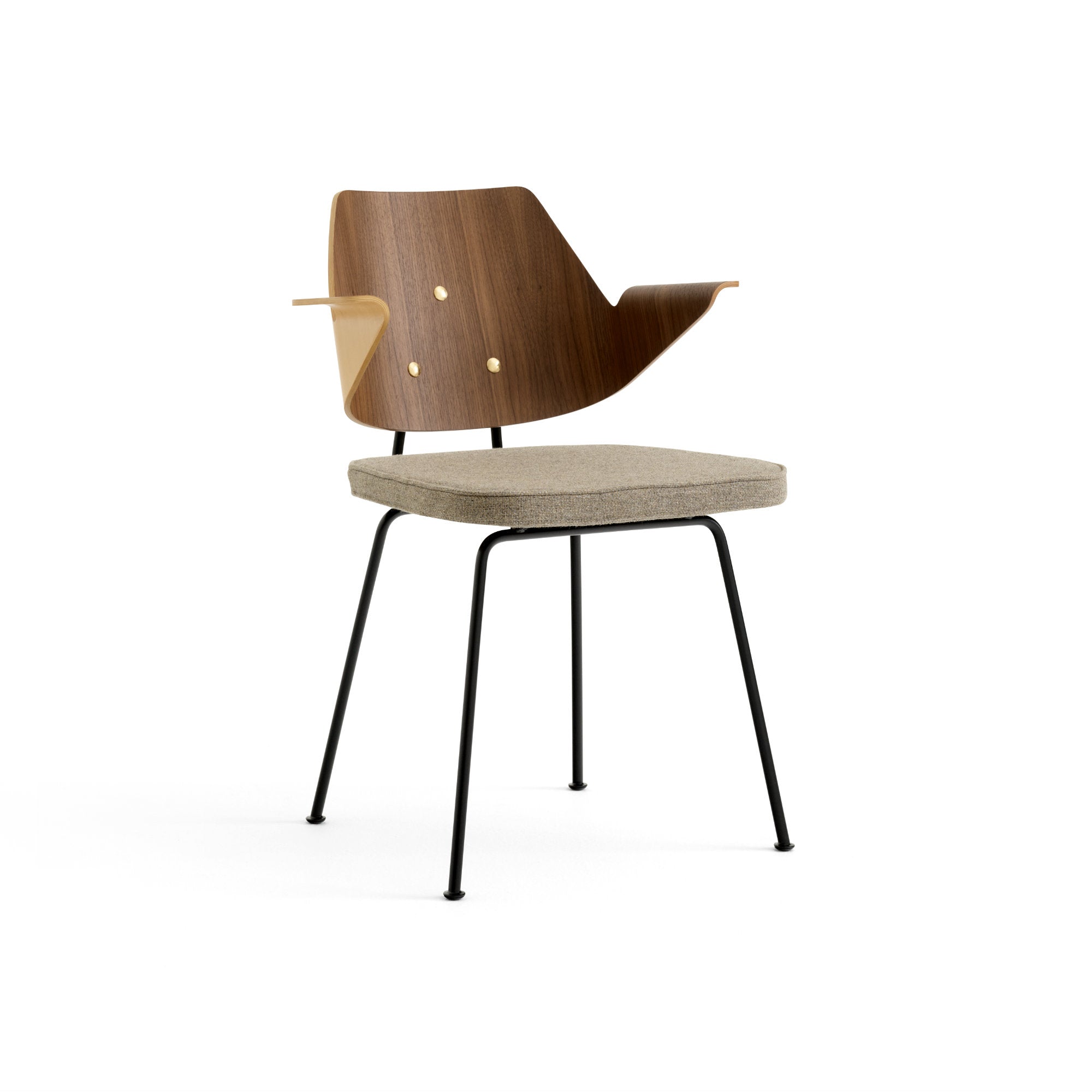 RFH RD7 Dining Chair - Beech Veener/Walnut/Fabric 3 (Hallingdal 227)