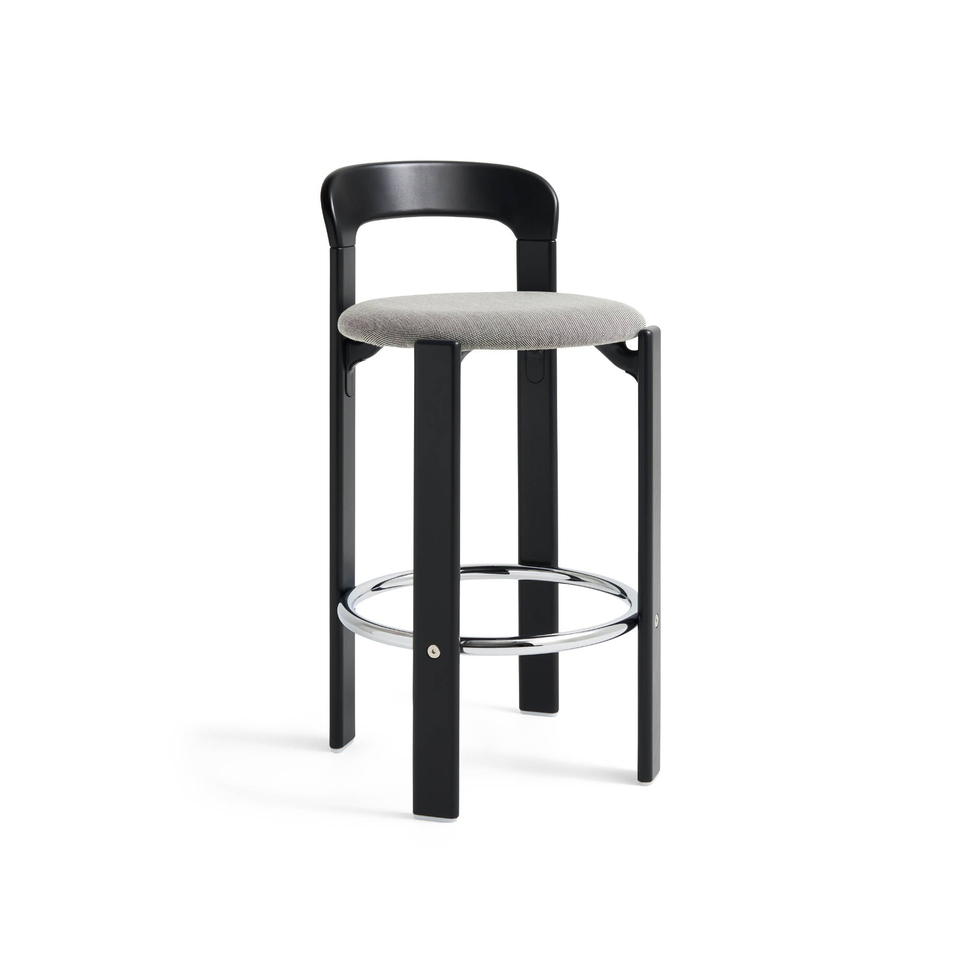 Rey High Bar Stool - Deep Black/Fabric (Steelcut Trio 3 124)