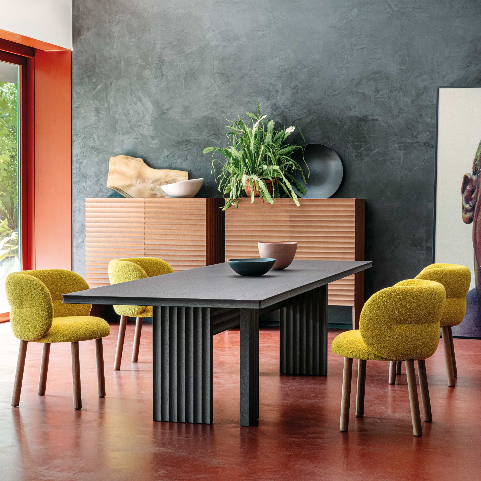 Rows RW03FS Vertical Dining Table - Taupe/Fior Di Pesco-4