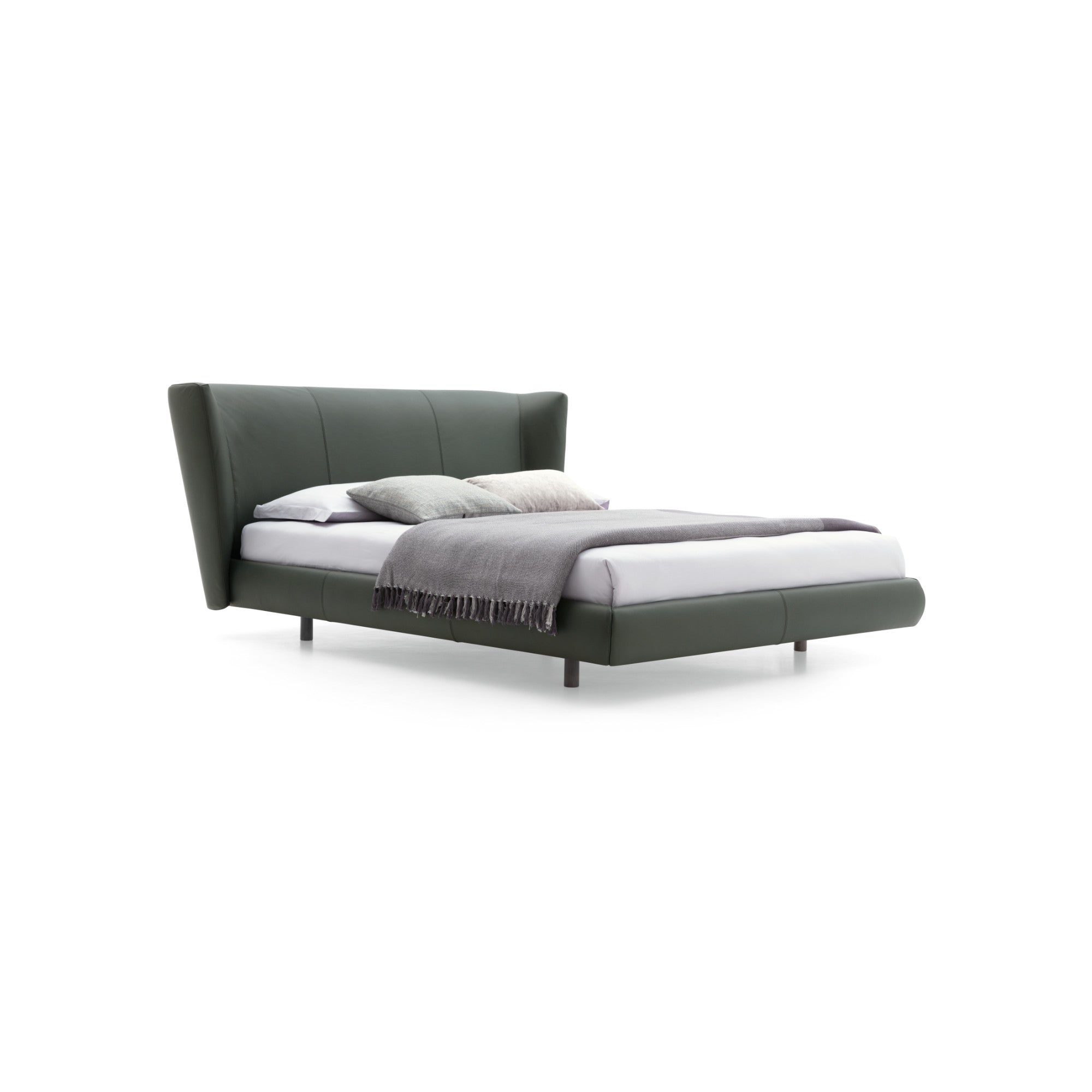 Royal 180 Bed - Eucalyptus (LE05)/Leather Luxor (Lisbona 213)-1
