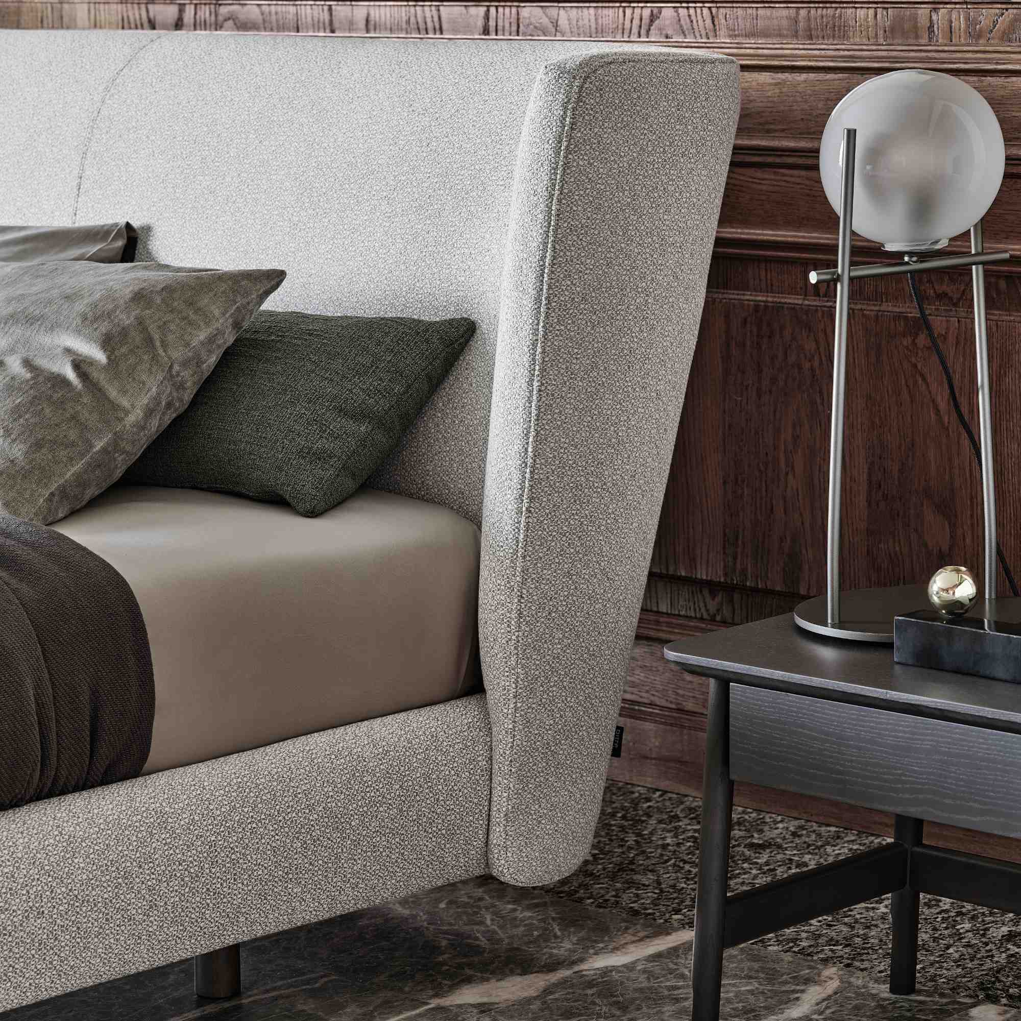 Royal 180 Bed - Eucalyptus (LE05)/Leather Luxor (Lisbona 213)-3