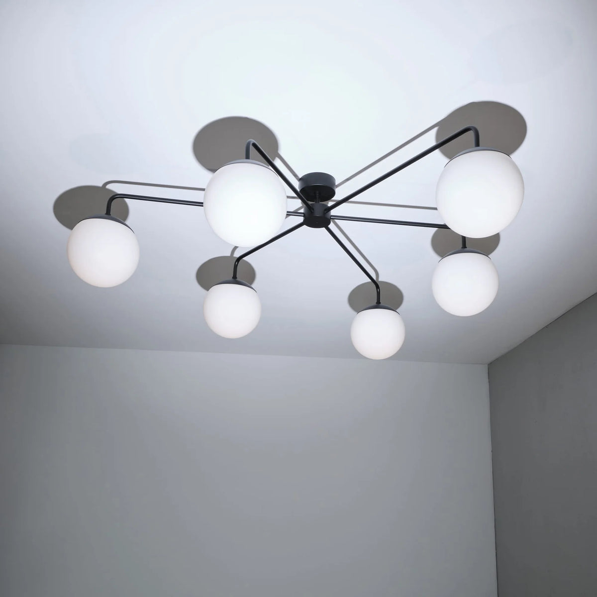 Lord Ceiling Lamp - Black/Opal Glass-4