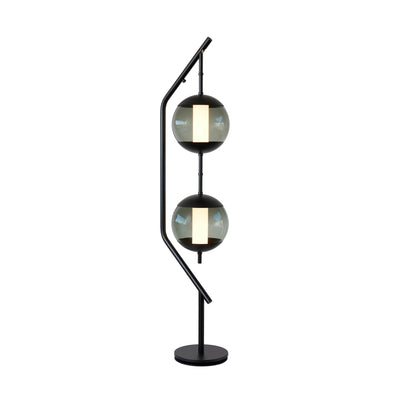 Monroe Floor Lamp - Black/Smoke Glass