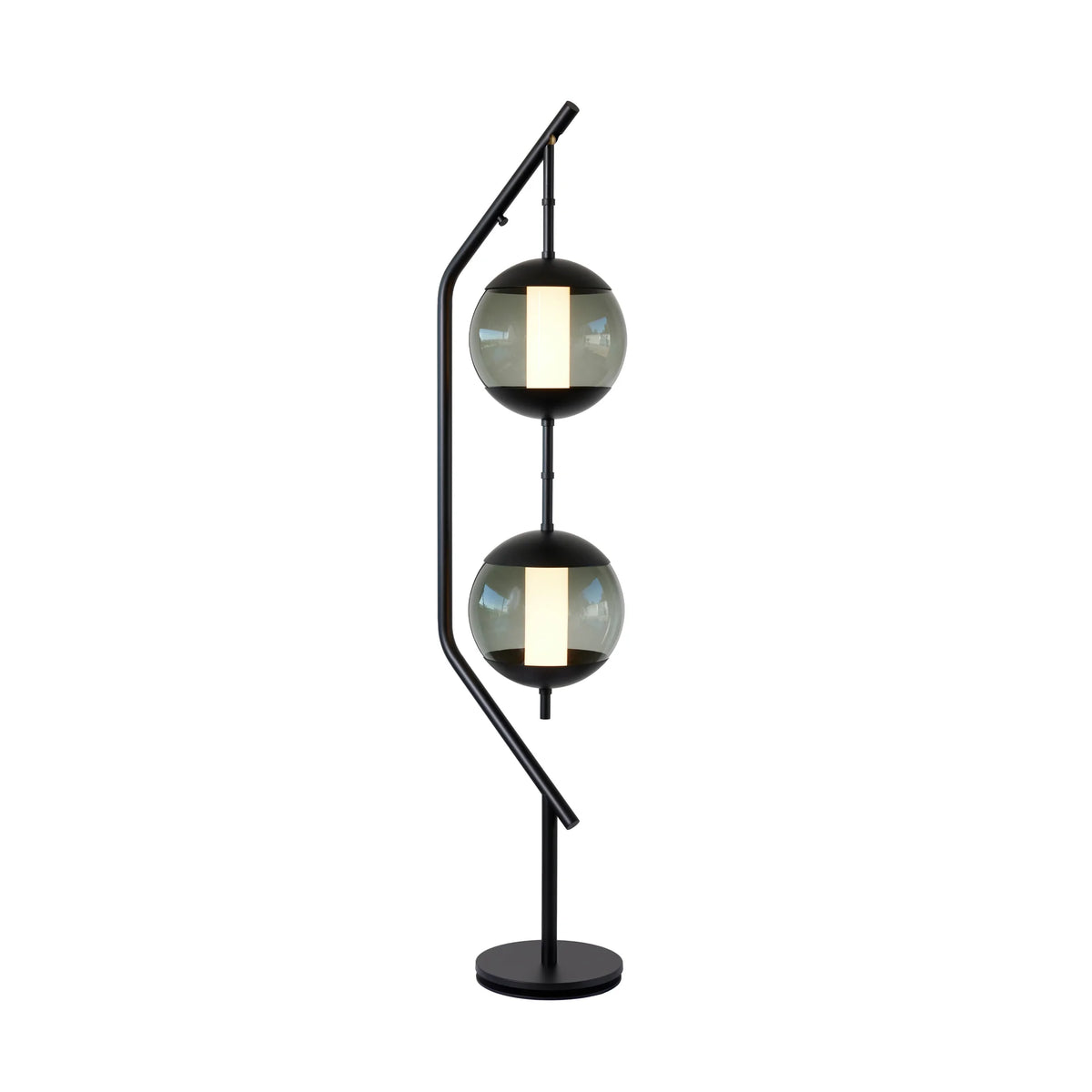 Monroe Floor Lamp - Black/Smoke Glass-1