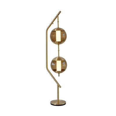 Monroe Floor Lamp - Brass/Brown Glass