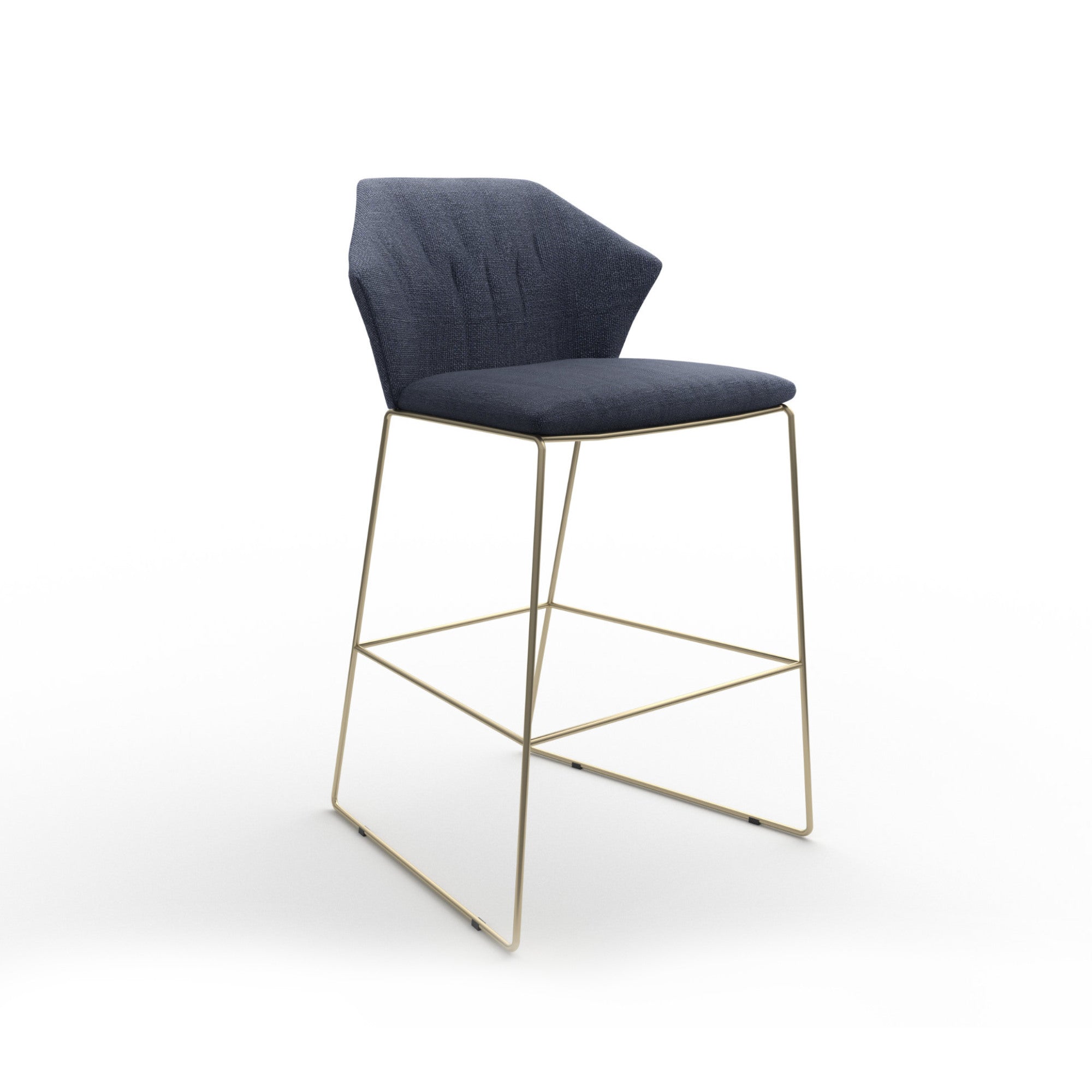 New York 2158 Low Bar Stool - Satin Brass/Fabric Special(Tundra 01 21)