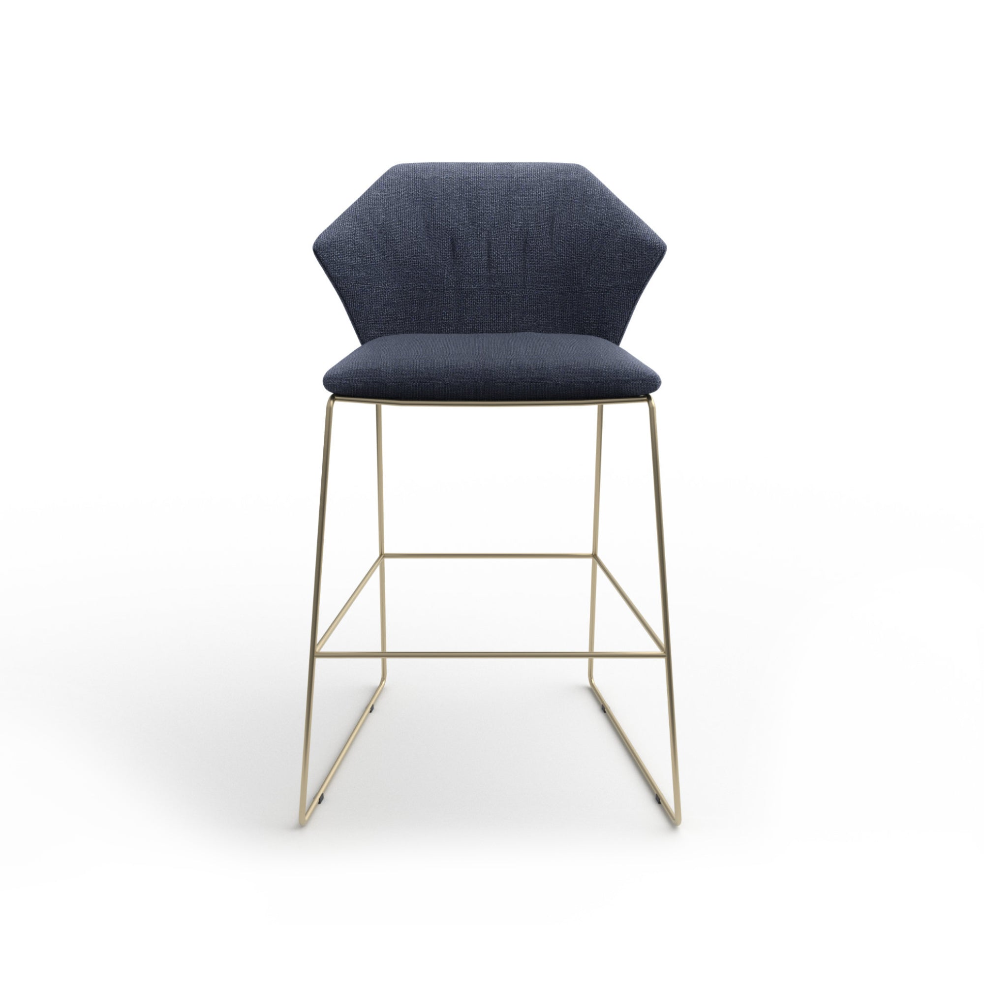 New York 2158 Low Bar Stool - Satin Brass/Fabric Special(Tundra 01 21)-3