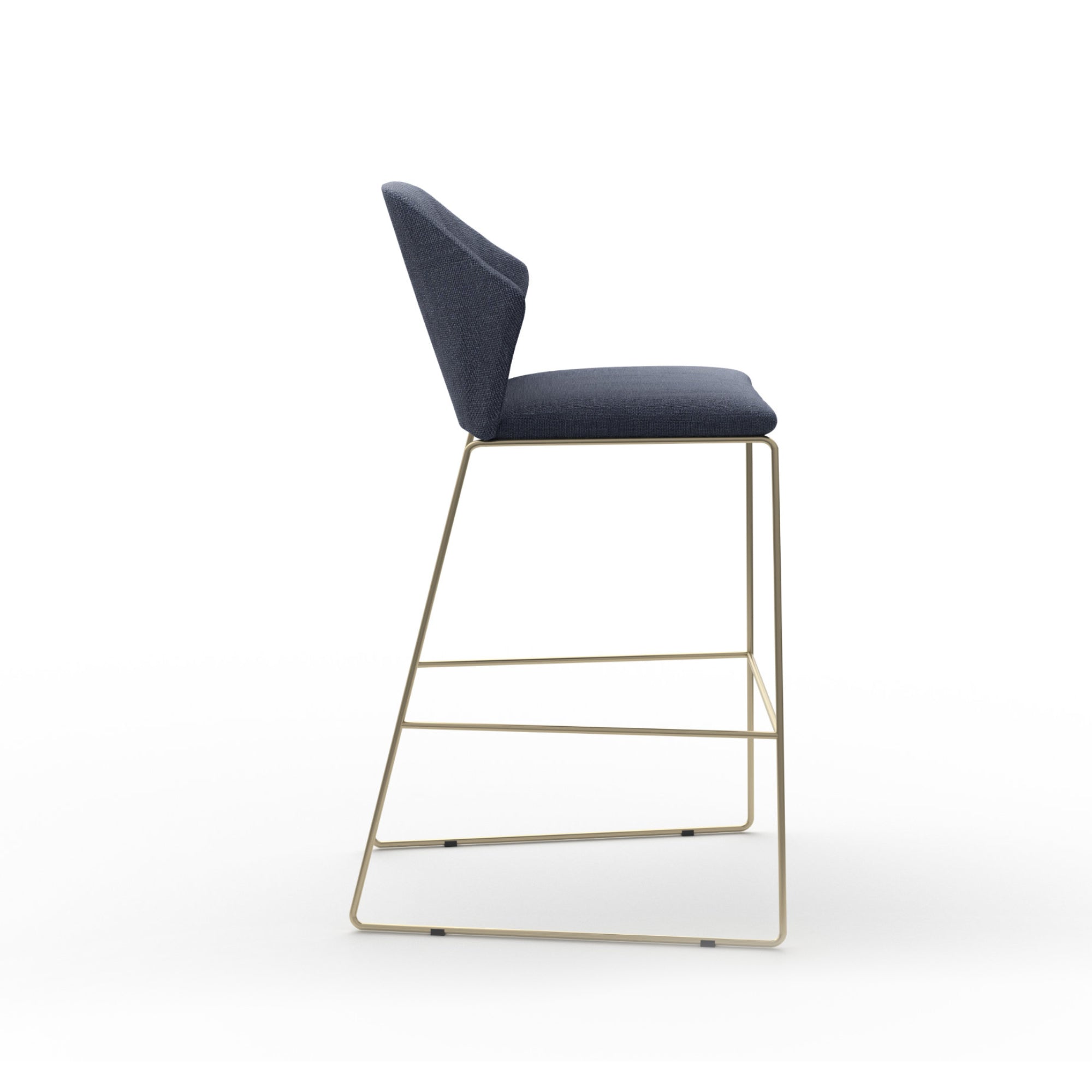 New York 2158 Low Bar Stool - Satin Brass/Fabric Special(Tundra 01 21)-5