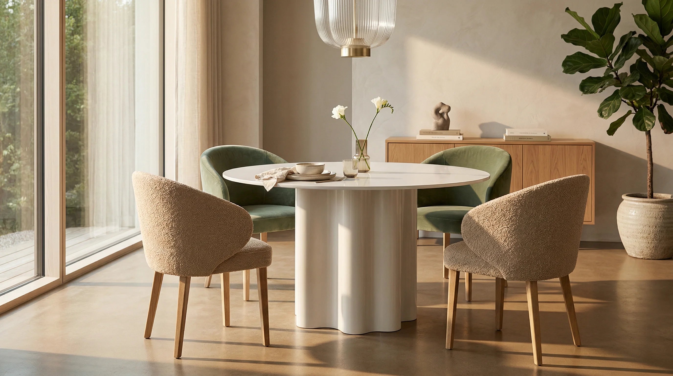 Teatro Magico TA0200B Dining Table - Ral 9003/White Glass-2